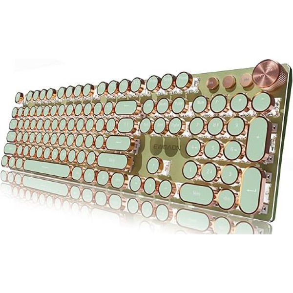EWEADN Typewriter Style Mechanical Gaming Keyboard...